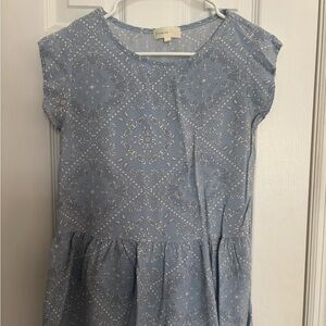 Blue Paisley Baby Doll Top